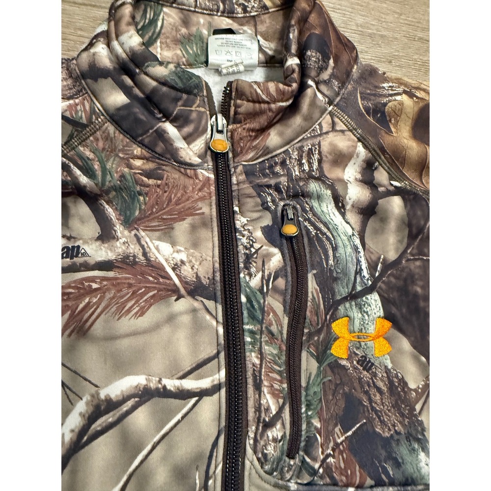 Under Armour Mens RealTree AP Camo 1/4 Zip Fleece Pullover Hunting Jacket MD - Picture 3 of 7